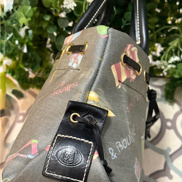 Dooney & Bourke Mini Tassel Tote Shoulder Bag Handbag Purse Smoky Glay BLK NWOT - Picture 5 of 11